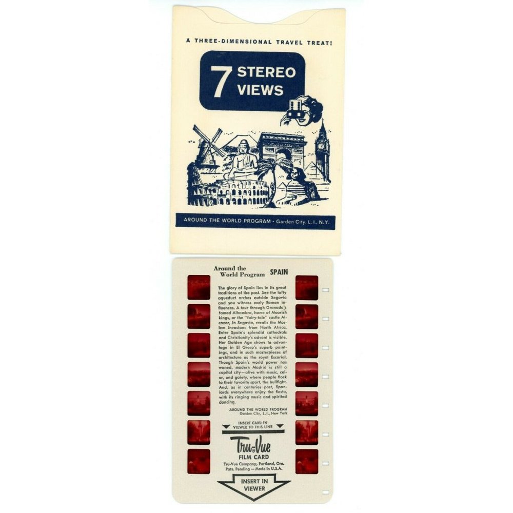 Vintage Tru Vue Tru-Vue Film Card‎ Spain Europe Travel Around The World 3-D